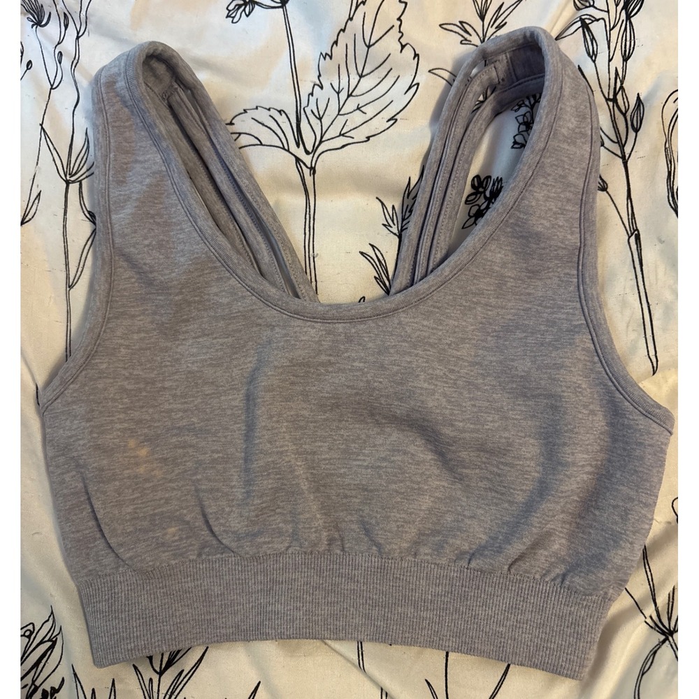 Yogalicious Gray‎ Strappy O Ring High Impact Sports Bra, Size Small
